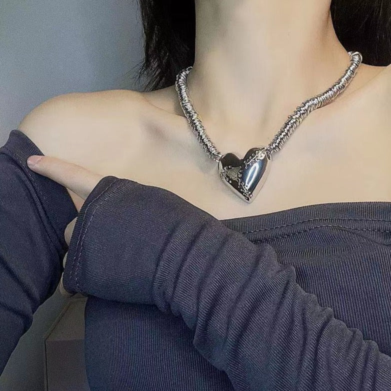 Stitched Heart Necklace